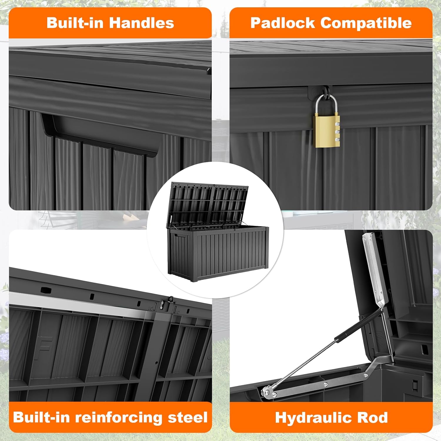 180Gal Lockable Resin Deck Box - Garden Storage Box review and price