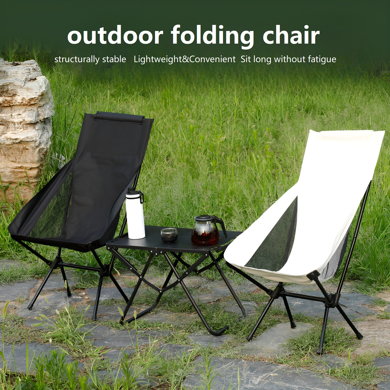 Foldable Camping Chairs Set Li - Outdoor Furniture Bali review and price