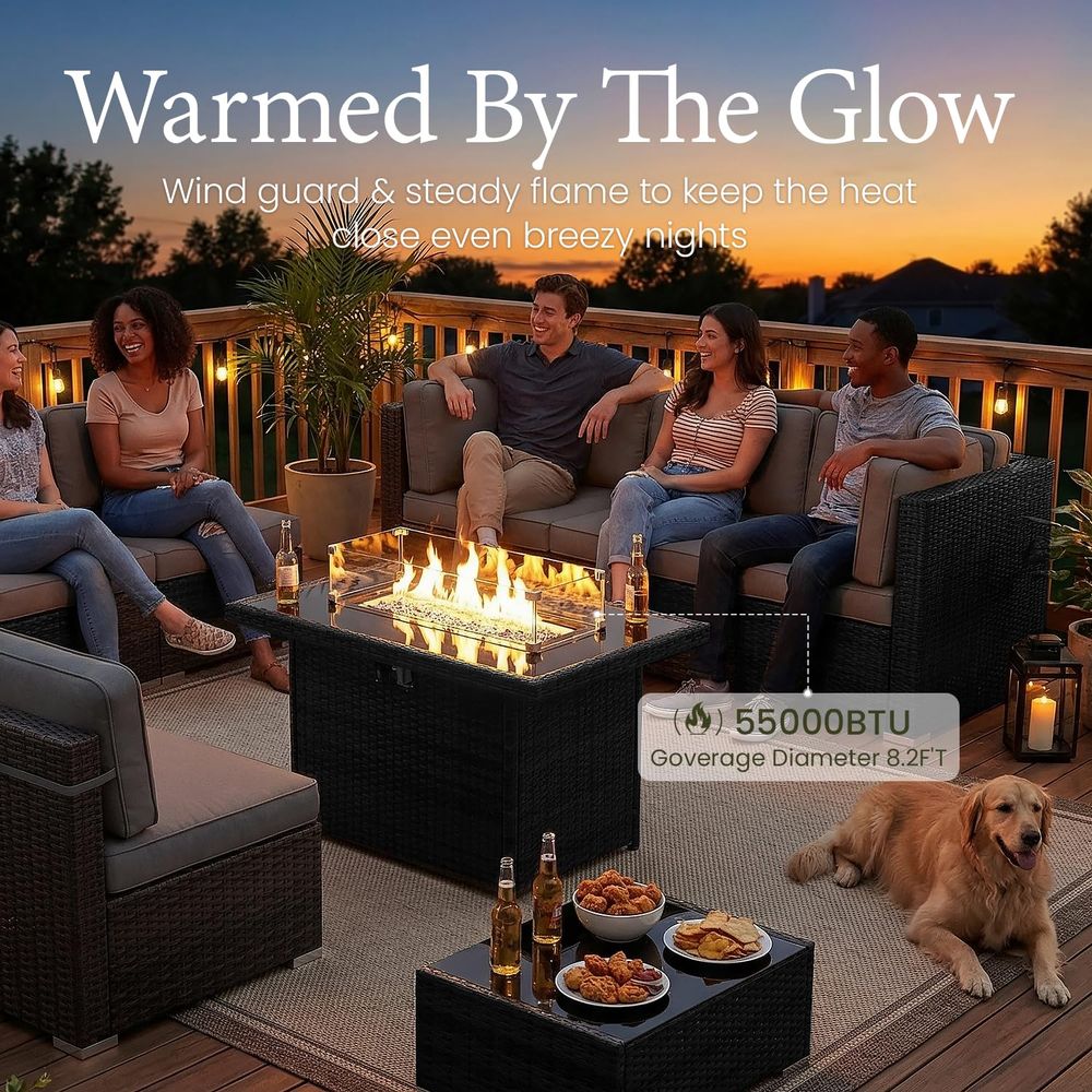 15 Piece Patio Furniture Set w - Outdoor Furniture And Fire Pit review and price