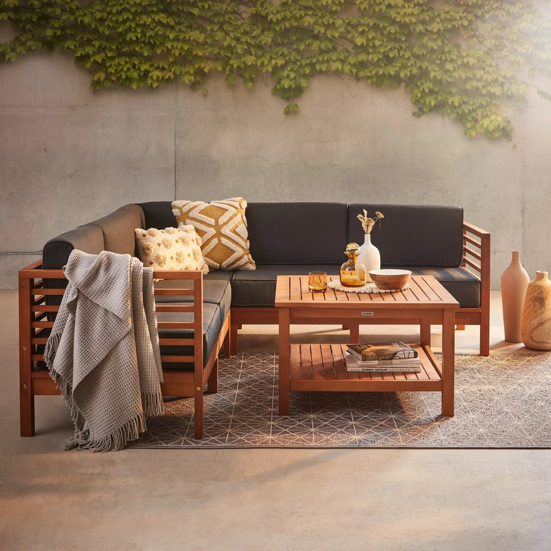Modern Outdoor Teak Wood Sofa  - Outdoor Furniture Warehouse review and price